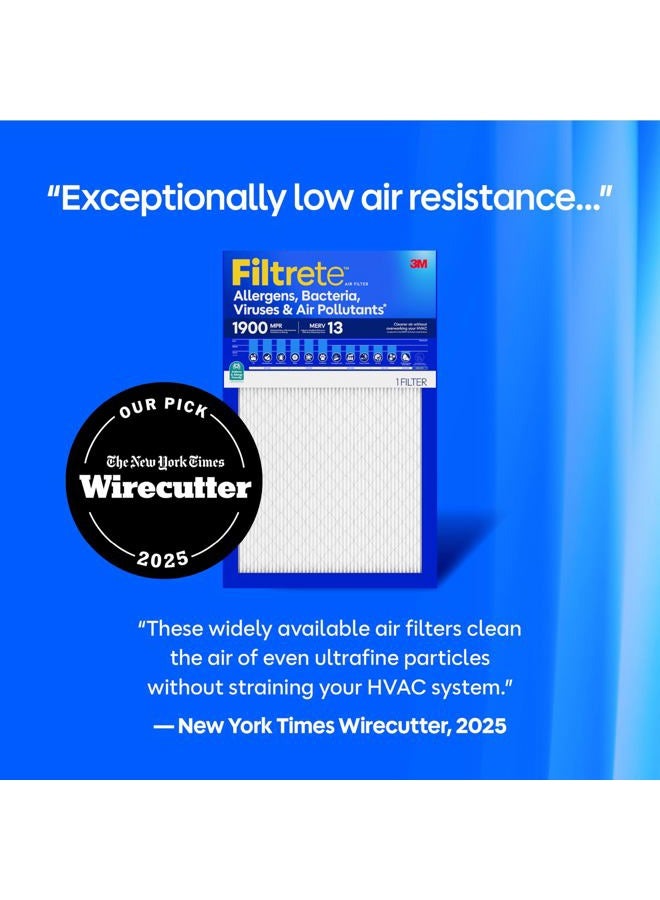 FILTRETE 20x24x1 AC Furnace Air Filter, MERV 13, MPR 1900, Premium Allergen, Bacteria & Virus Filter, 3-Month Pleated 1-Inch Electrostatic Air Cleaning Filter, 2-Pack (Actual Size 19.81x23.81x0.78 in) - Image 3