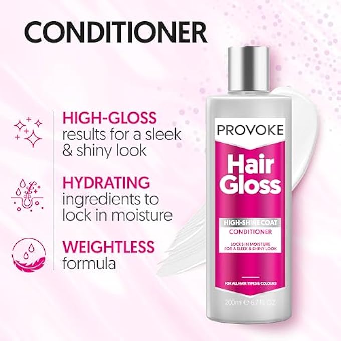 Provoke HAIR GLOSS HIGH-SHINE COAT CONDITIONER 200ML, MIRROR SHINE TRANSPARENT GLOW SHINE. GET EXTRA CARE AND SOFTNESS WITH AN ADDED COLOUR BOOST - Image 2
