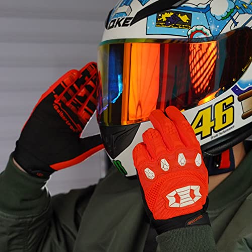 Seibertron Dirtpaw Unisex MX ATV MTB Racing Gloves - Full Finger Touchscreen Glove for Bicycle Cycling Mountain Biking Motorcycle and Motocross Fluo Orange L - Image 4