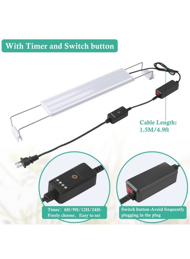 HITOP Full Spectrum LED Aquarium Light - 12” 16” 24” 32” Classic Fish Tank Light with RGB LEDs, with Timer and Stable Extendable Brackets (12-20in) - Image 3