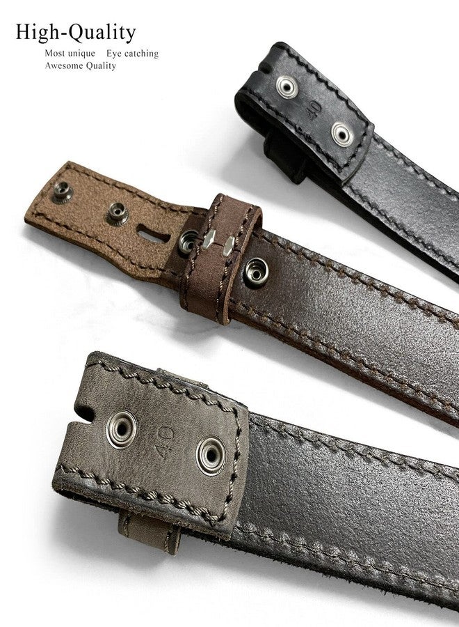 بيلتس.كوم حزام بديل E051 حزام من الجلد الطبيعي المحبب بالكامل مع أزرار كبس بعرض 1-1/2 بوصة (38 مم) (بني، 40) - Image 5