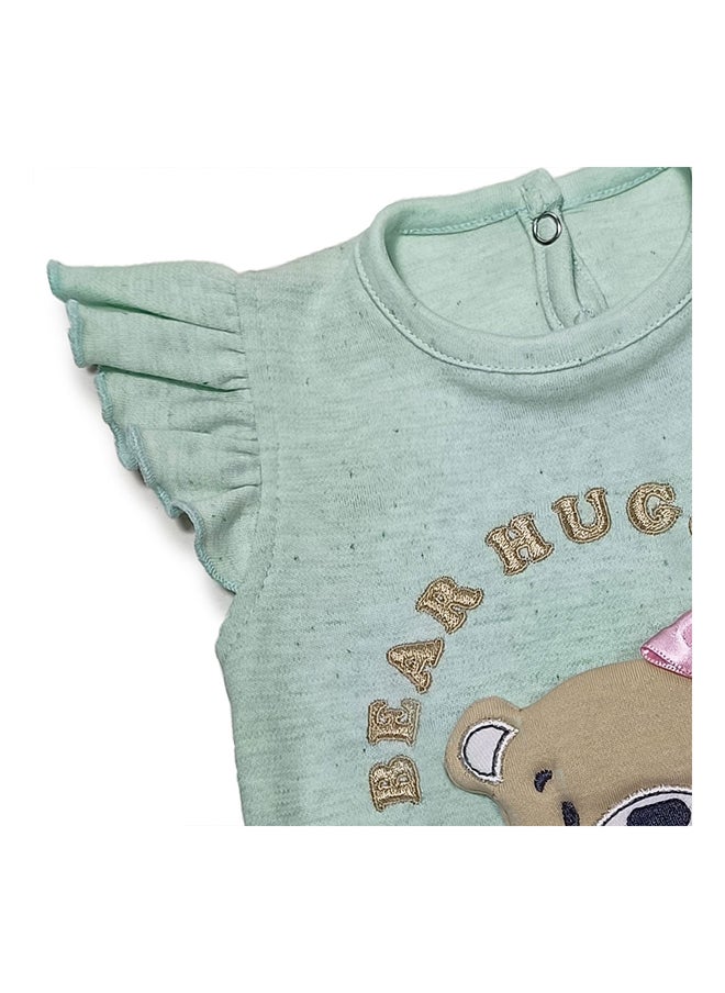 BabyShoora Baby Girls Playsuit with Shoulder Frills  - Image 2