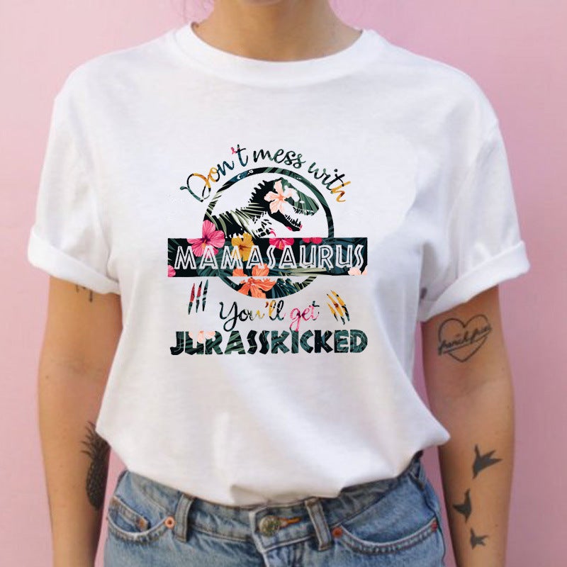 [Same day] cross-border supply of T-shirt printed T-shirt women's short-sleeved women's clothing - Image 1