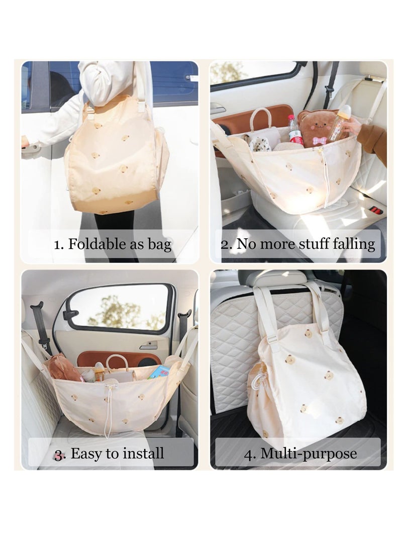 KASTWAVE Cute Collapsible Oxford Car Back Seat Hanging Organizer, Backseat Car Organizer, Multifunction Waterproof Portable Backpack for Traveling & Picnic, Back Seat Organizer for Kids, Travel Accessories - Image 4