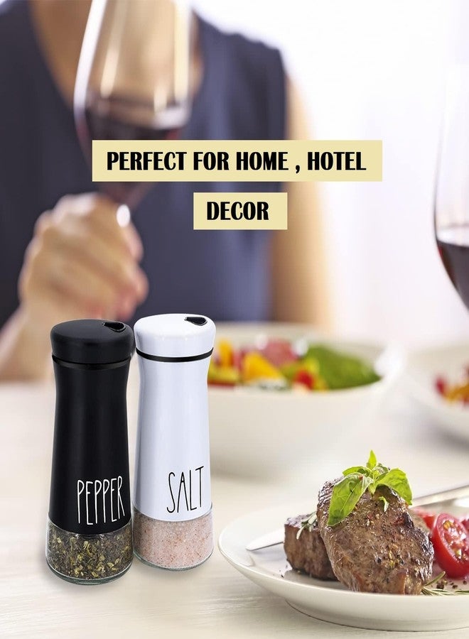 GALV Salt and Pepper shakers with Adjustable Pour Holes, refillable Salt Shaker by aelga,Ideal for Himalayan,Kosher,Black and White Pepper,Salt, Pepper shakers,Spice shakers(2pc)(5x10cm)(Black-White) - Image 5