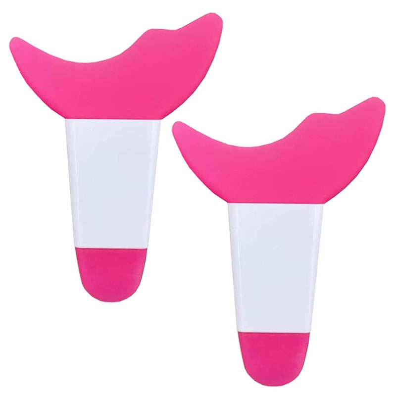 Donano 2PCS Mascara Eyelash Shield Applicator Guard Tool Multifunction Eyelash Eyeshadow Auxiliary Guard Pads Silicone Reusable Quick Eye Makeup Tool Red