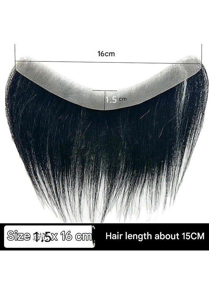 Estelle Men Forehead Hairline Toupee ,100% Human Hair Skin PU Man Hairpieces ,Frontal Hair Topper for Receding Natural Hairline Replacement Systems - Image 2