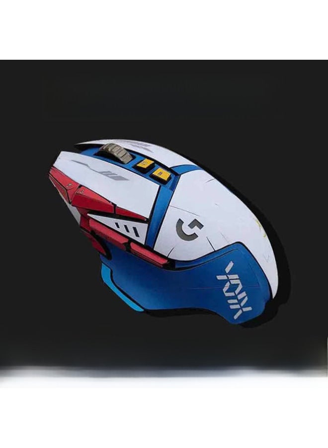 For Logitech G502 Anti-slip Stickers G402 Dominate Hero Wireless Stickers Mouse Anti-sweat Stickers Logitech G102 Stickers-Color:[G502-old] Brand Blue And White Gundam  - Image 3