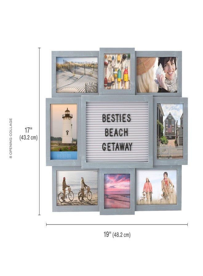 Melannco Customizable Letterboard 8-Opening Photo Collage, 19 x 17 inch,Distressed Grey - Image 4