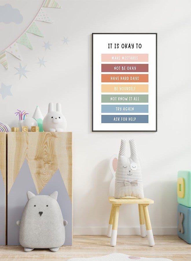 uoyien Growth Mindset Mental Health Posters Classroom Office Therapy Wall Decor Positive Affirmations Quotes Canvas Wall Art Kids Educational Prints For Calming Corner Decorations Unframed 12x16in - Image 4