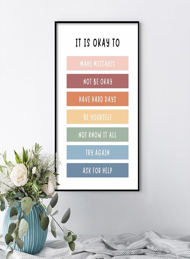 uoyien Growth Mindset Mental Health Posters Classroom Office Therapy Wall Decor Positive Affirmations Quotes Canvas Wall Art Kids Educational Prints For Calming Corner Decorations Unframed 12x16in - Image 2