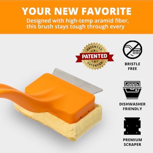 Grill Rescue BBQ Replaceable Scraper Cleaning Head - Bristle Free Grill Brush, Safe for Stainless Steel & Cast Iron Grates - Premium Aramid Fiber, Built-in Bottle Opener (Better Brush) - Image 2