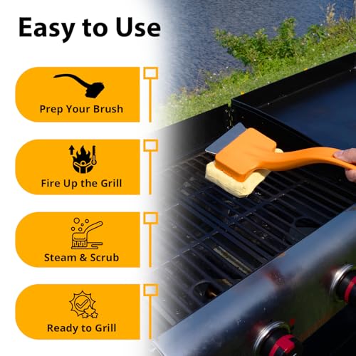 Grill Rescue BBQ Replaceable Scraper Cleaning Head - Bristle Free Grill Brush, Safe for Stainless Steel & Cast Iron Grates - Premium Aramid Fiber, Built-in Bottle Opener (Better Brush) - Image 5