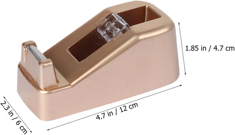 Rose Gold Office Tape Dispenser Heavy Duty Tape Cutter Reusable Plastic Sticker Dispenser for Daily Packaging and Mailing Use - Image 2