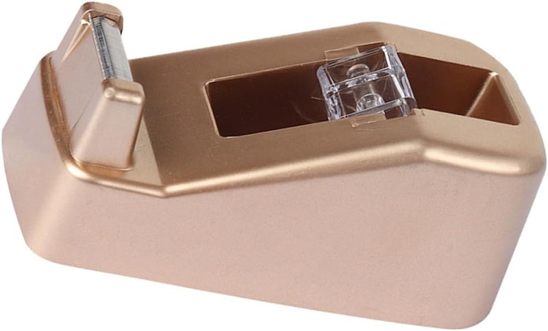 Rose Gold Office Tape Dispenser Heavy Duty Tape Cutter Reusable Plastic Sticker Dispenser for Daily Packaging and Mailing Use - Image 1