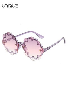 Unique Kids Flower Sun Glasses, Toddler Girls Round Flower Glasses Baby Cute Sunglasses Outdoor Beach Colorful Eyewear, Cute Lace Baby Sunglasses UV Protection Party Sunglasses (Age 1-8)  - Image 1