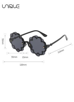 Unique Kids Flower Sun Glasses, Toddler Girls Round Flower Glasses Baby Cute Sunglasses Outdoor Beach Colorful Eyewear, Cute Lace Baby Sunglasses UV Protection Party Sunglasses (Age 1-8)  - Image 2