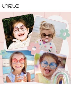 Unique Kids Flower Sun Glasses, Toddler Girls Round Flower Glasses Baby Cute Sunglasses Outdoor Beach Colorful Eyewear, Cute Lace Baby Sunglasses UV Protection Party Sunglasses (Age 1-8)  - Image 5