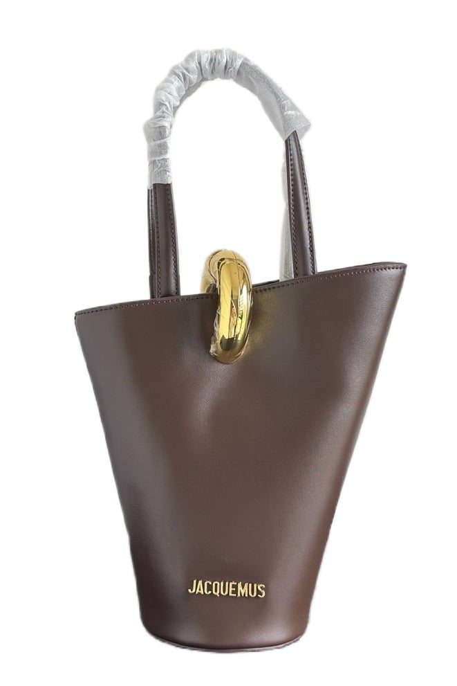 JACQUEMUS Leather petit Bambola bucket bag with crossbody strap