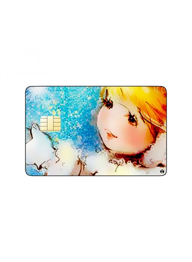 RKN PRINTED BANK CARD STICKER Cute Girl Drawing In Winter - Image 1