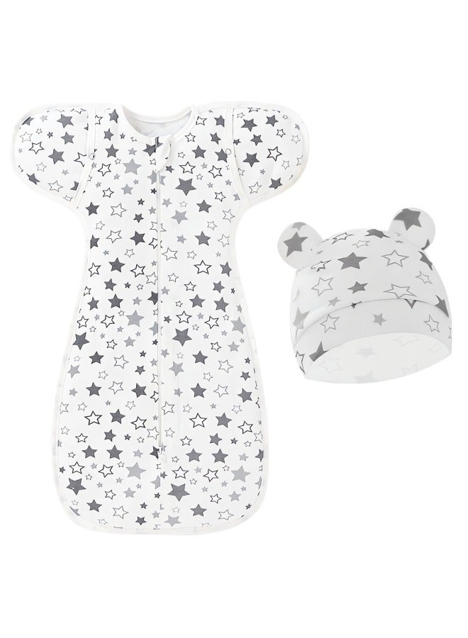 التغطية كيس نوم للأطفال حديثي الولادة من عمر 0 ​​إلى 6 سنوات، بطانية قماط للأطفال حديثي الولادة من الأولاد والبنات، كيس نوم قابل للتعديل من القطن بنسبة 100%، بطانيات قماط فائقة النعومة للأطفال حديثي الولادة - Image 1