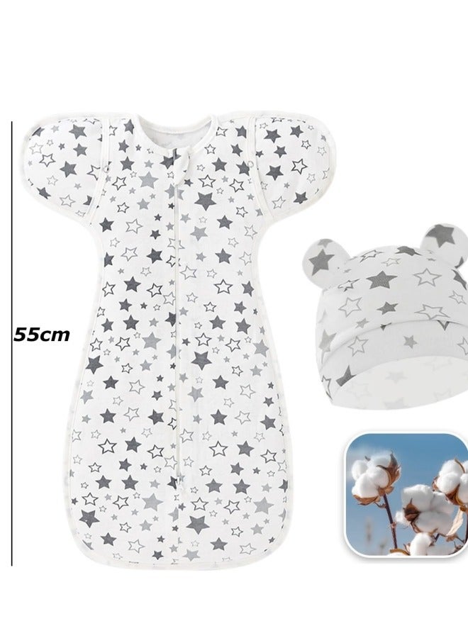 التغطية كيس نوم للأطفال حديثي الولادة من عمر 0 ​​إلى 6 سنوات، بطانية قماط للأطفال حديثي الولادة من الأولاد والبنات، كيس نوم قابل للتعديل من القطن بنسبة 100%، بطانيات قماط فائقة النعومة للأطفال حديثي الولادة - Image 2