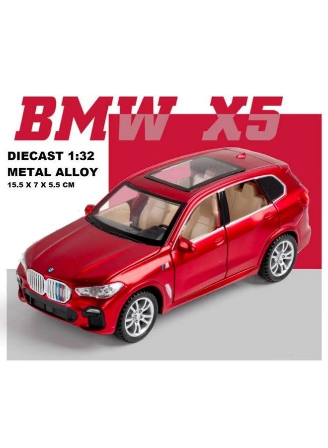 PLUSPOINT Diecast X5 SUV Toy Car Scale Model,Pull Back Vehicles Alloy Simulation Supercar with Lights and Sound Also for Car Dashboard,Kids,Adult - Image 3