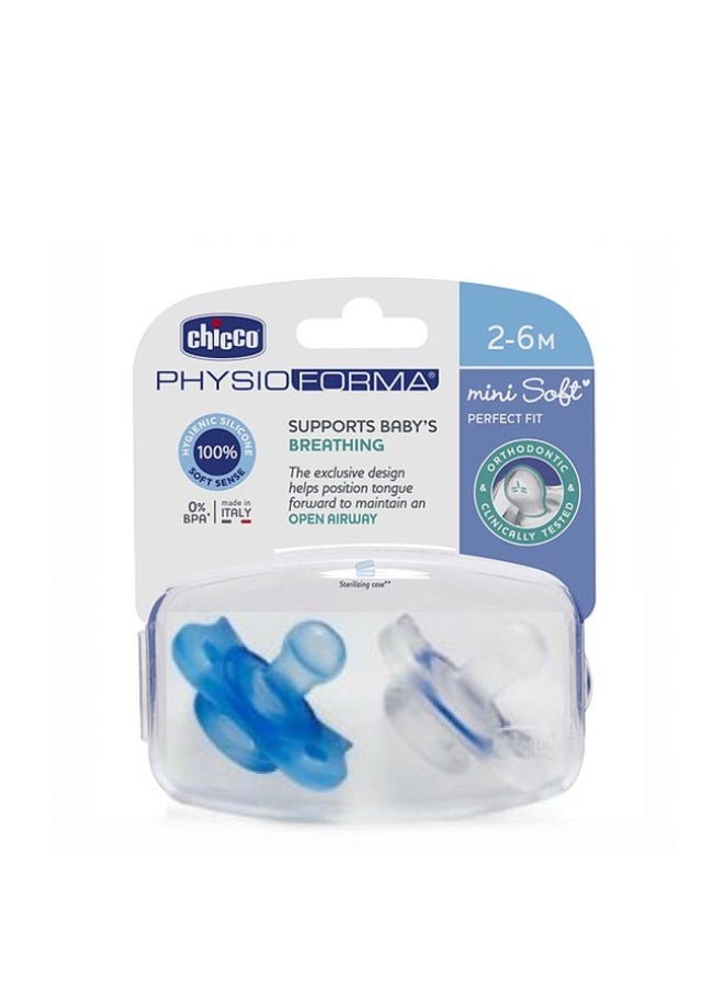 شيكو لهاية تشيكو فيزيو سوفت فورما ميني سيليكون 2-6 أشهر، لون أزرق، 2 وحدة. - Image 1