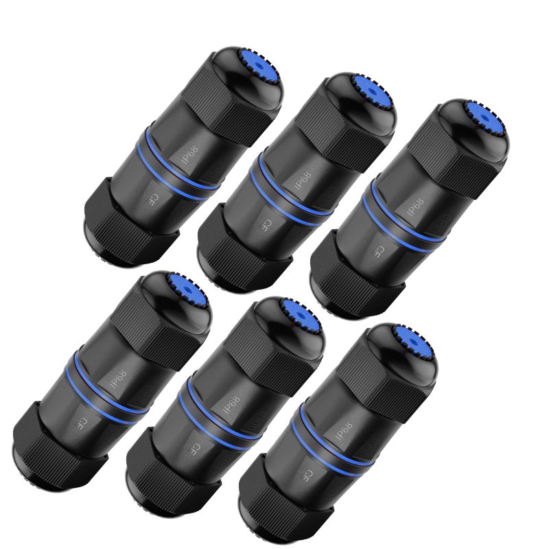 VCELINK Waterproof RJ45 Coupler IP68 Short Profile, Cat6/Cat5E/Cat5 Waterproof Ethernet Connector Shielded, Outdoor Network LAN Cable Extender PoE 6-Pack, 3.23in - Image 1