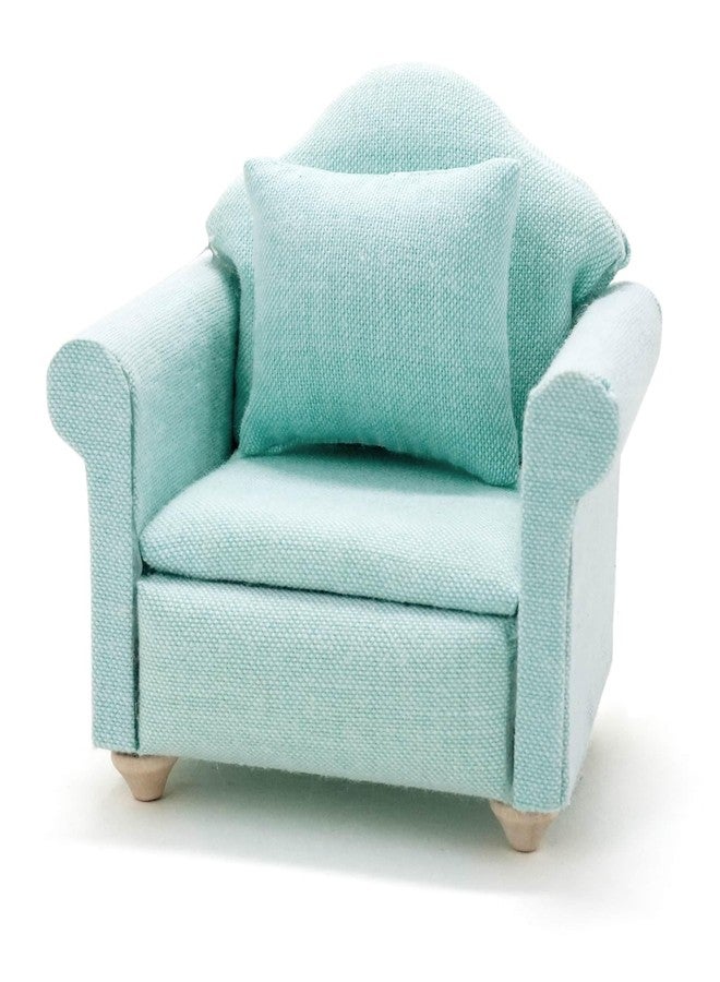 CHAMBERY 1:12 Scale Miniature Chair with Pillow Dollhouse Living Room Furniture, Green - Image 1
