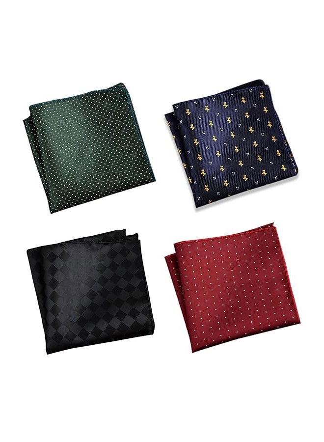 HAWAWA 4 Pack Pocket Squares for Men Men's Handkerchief Mens Pocket Squares Set Hankies for Wedding Party Assorted Colors 23 x 23 cm - Image 1