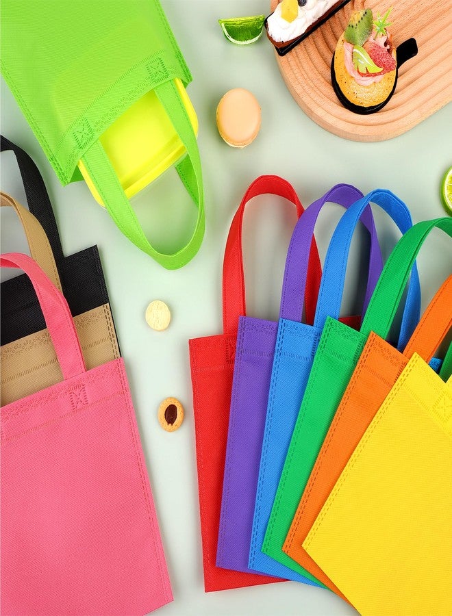Aneco 30 Pack Reusable Non-woven Party Favor Bag 8×8 Inch Tote Bags Bulk with Handles Rainbow Goodies Gift Bags for Birthday Wedding Party (10 Colors) - Image 4