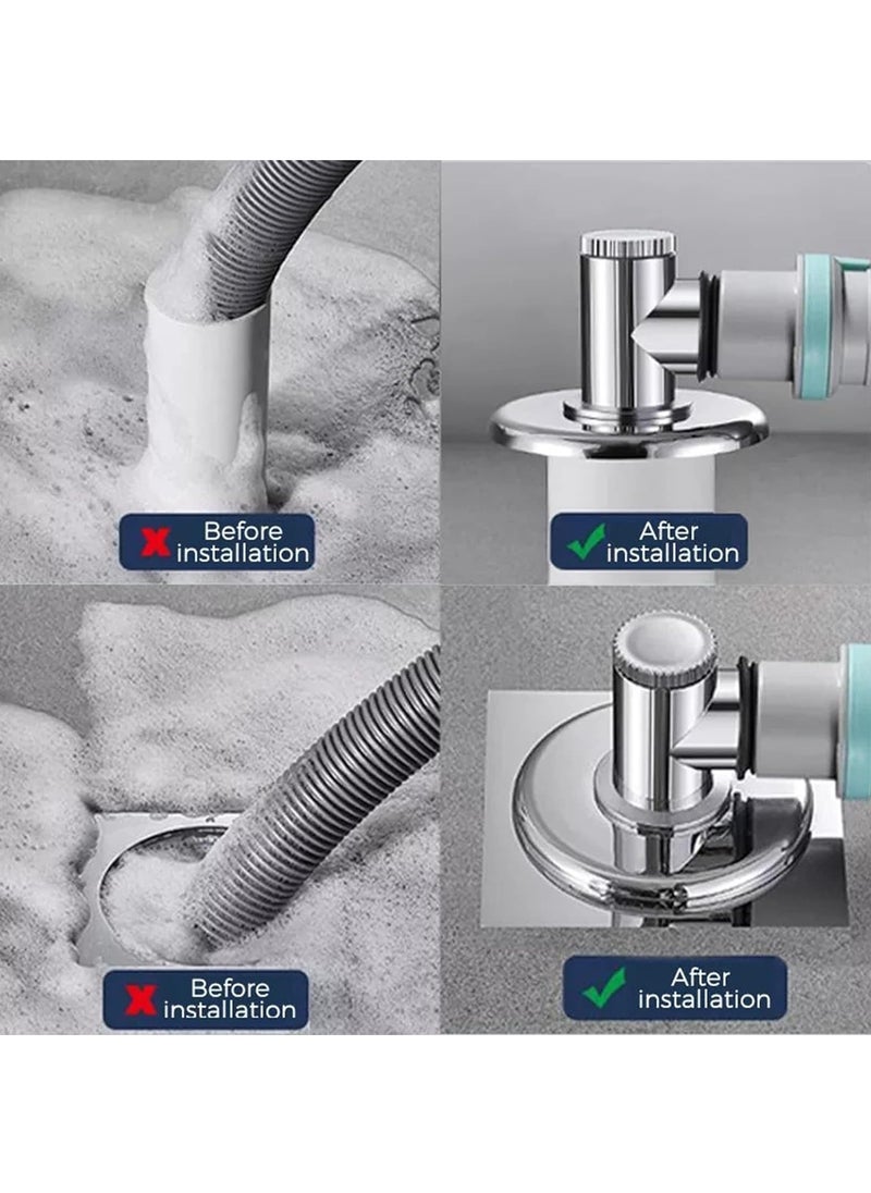 RATSAW - Drain Pipe Floor Drain Connector  Durable and Non Slip Three Way Downpipe Interface Washing Machine Drain Pipe Floor Drain Connector - Image 1