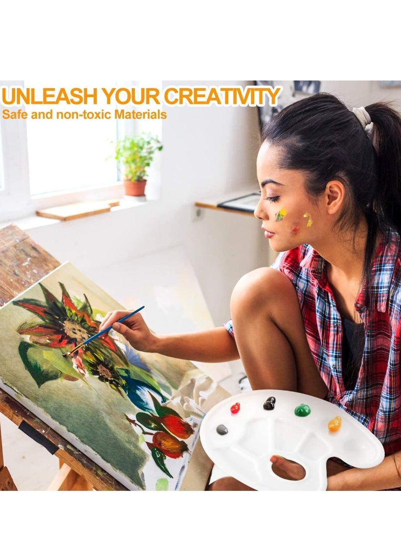 24-Color Acrylic Paint Set (11.6g, 12 ml) with 10 Brushes & 1 Palette for Painting on Paper, Canvas, Rocks, Wood, and Ceramics – Ideal for Hobbyists and Beginners - Image 5