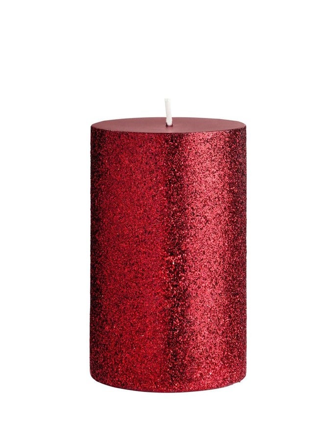 Luces Red Pillar Candle 3''Inches Glitter Candle for Diwali X-mas Home Decoration Birthday Valentine Gifts Party Dinner Table Spa - Image 2