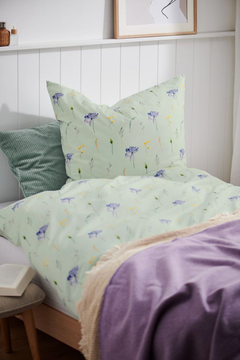 Tchibo Premium Cotton Duvet Set 135 x 200 cm, Mint Combo  - Image 1