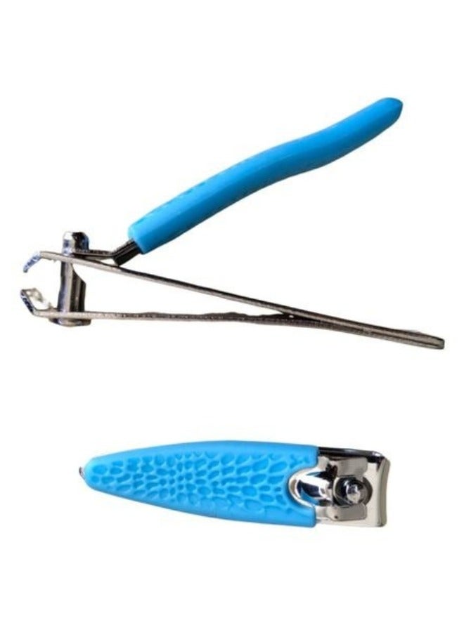 قصّافة أظافر ستانلس ستيل مع مقبض سيليكون مانع للانزلاق – طقم 2 قطعة قصّافة أظافر حادة وقوية لليد والقدم – Nail Clippers احترافية من الاستانلس ستيل مقاومة للصدأ وسهلة الاستخدام للكبار والأطفال – قصّافة أظافر منزلية آمنة للاستخدام اليومي والعناية الشخصية (لون أزرق) - Image 3