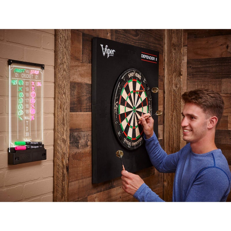 Viper Illumiscore See-Through Illuminated Back-Lit Dry Erase Dart Scoreboard, Standard (15.50" L x 7.50" W), Black/Clear - Image 4