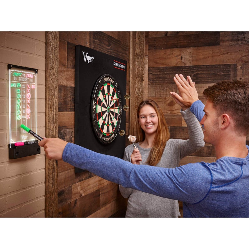 Viper Illumiscore See-Through Illuminated Back-Lit Dry Erase Dart Scoreboard, Standard (15.50" L x 7.50" W), Black/Clear - Image 5
