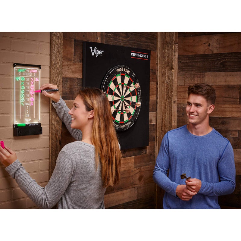 Viper Illumiscore See-Through Illuminated Back-Lit Dry Erase Dart Scoreboard, Standard (15.50" L x 7.50" W), Black/Clear - Image 3