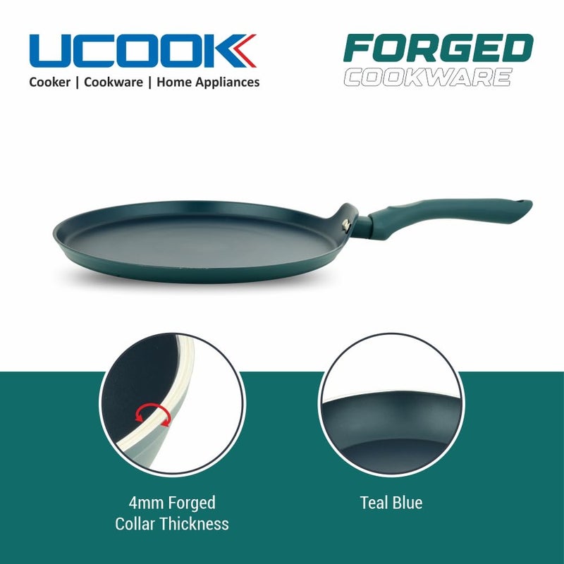 UCOOK by United Ekta Engg. Non-Stick Forged Aluminium Induction Dosa Tawa 260 mm, Green Finish. - Image 3