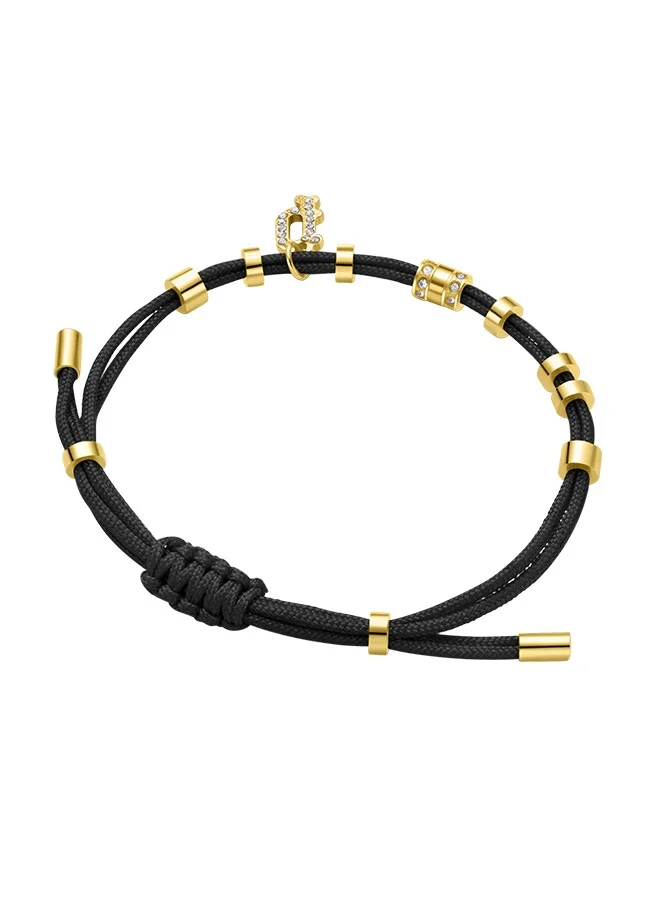 POLICE Luck Gold Plated Ladies Bracelet With Logo Charm and Crystals 170+35MMPEJLB0003610
