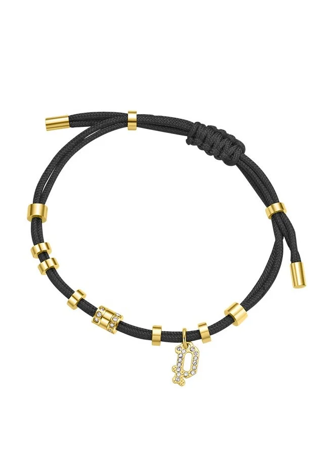 POLICE Police Luck Gold Plated Ladies Bracelet With Logo Charm and Crystals 170+35MM - PEJLB0003610