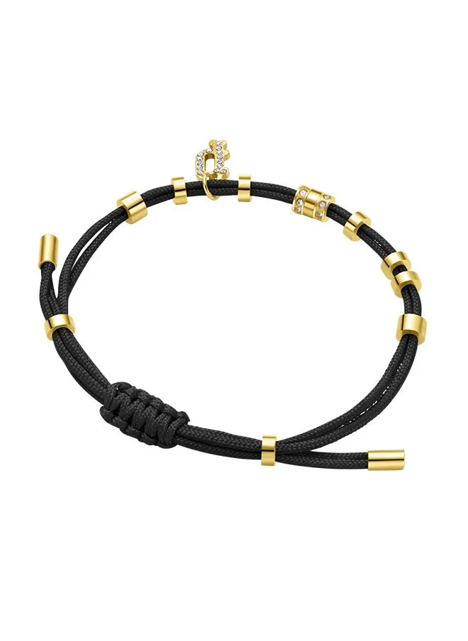 POLICE Luck Gold Plated Ladies Bracelet With Logo Charm and Crystals 170+35MMPEJLB0003610