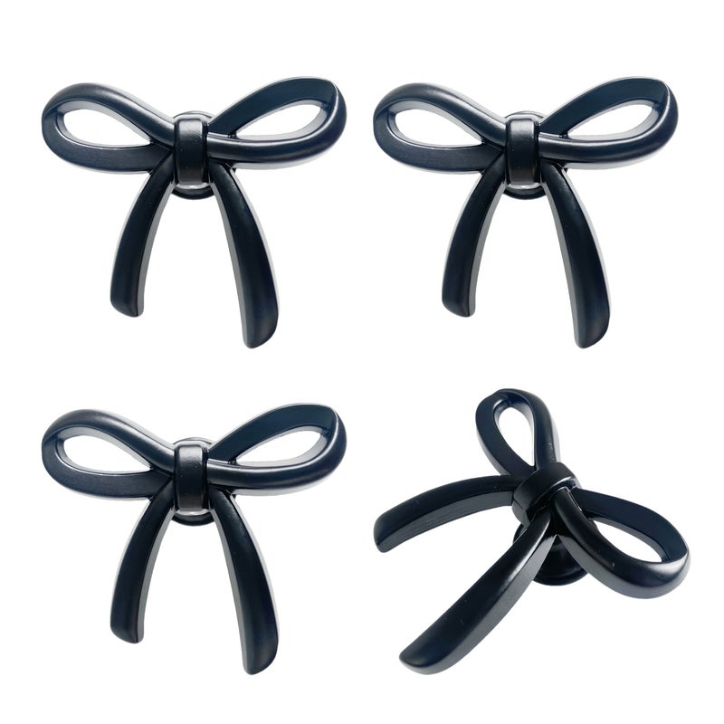 Rose Golden Zinc Alloy Bow Drawer Cabinet Door Handles Set Of 4 - Image 2