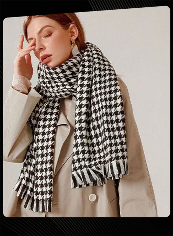 Women Autumn and Winter Checkered Details Outdoor Windproof Warm Scarf - Image 2