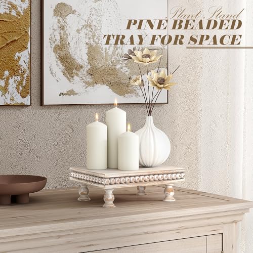EOSAHR Pine Wood Display Riser for Home Decor – Rustic Pedestal Stand for Showcasing New House Essentials, Soap Holder or Coffee Table Accents – Perfect Modern Boho Chic Decor (Light-Natural) - Image 4