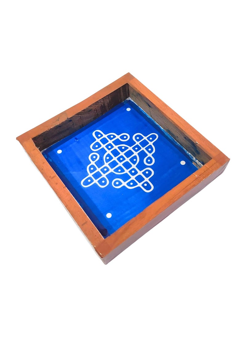 anciently Anciently Kambi Kolam Rangoli Stencil Wooden Rangoli Sacha Wooden 1 Piece 5x5 Inches  - Image 1