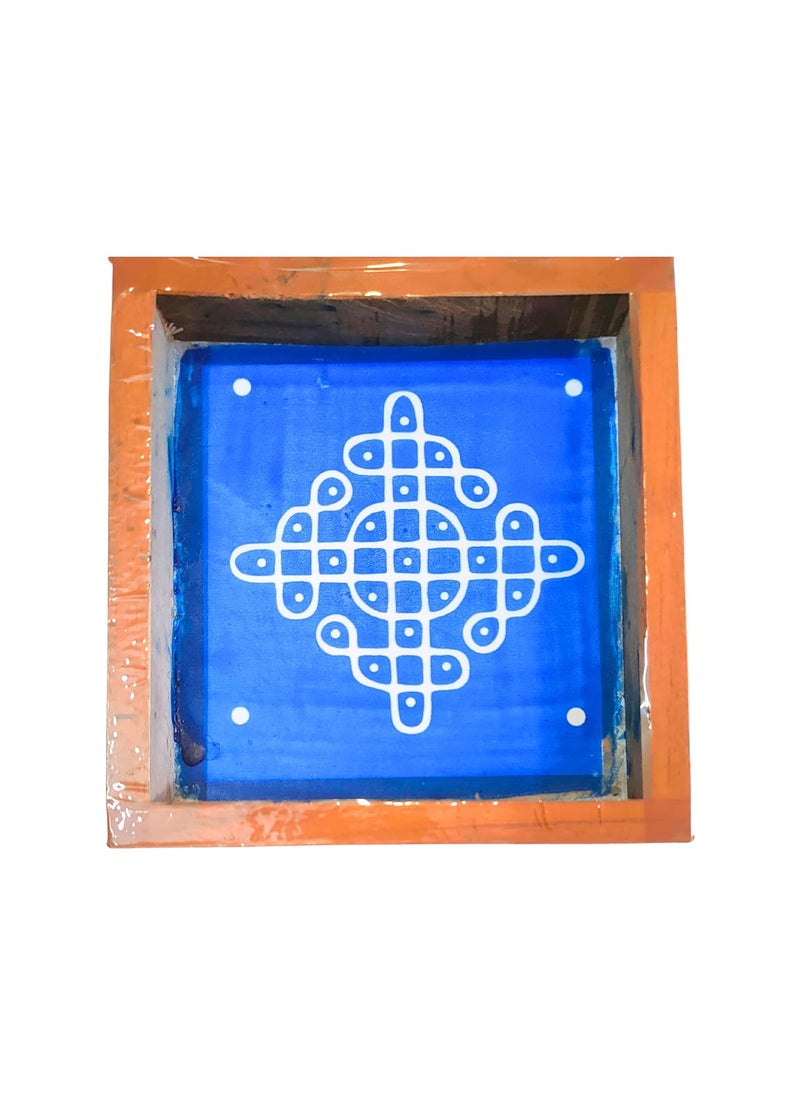 anciently Anciently Kambi Kolam Rangoli Stencil Wooden Rangoli Sacha Wooden 1 Piece 5x5 Inches  - Image 5