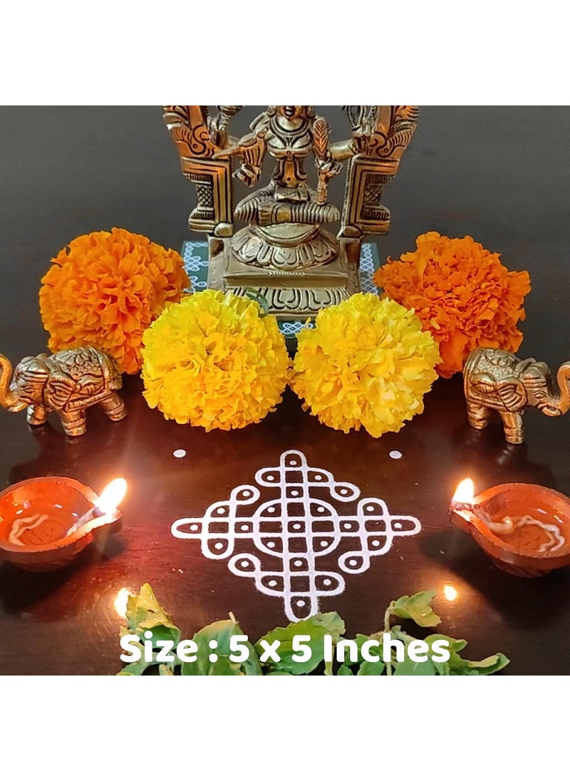 anciently Anciently Kambi Kolam Rangoli Stencil Wooden Rangoli Sacha Wooden 1 Piece 5x5 Inches  - Image 2